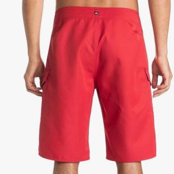 Quiksilver Manic 22 Inch Length Cargo Pocket Boardshort Swim Trunk, Red, 38, NWT - Picture 2 of 11